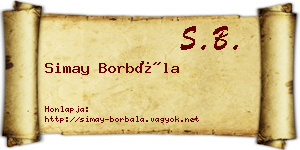 Simay Borbála névjegykártya